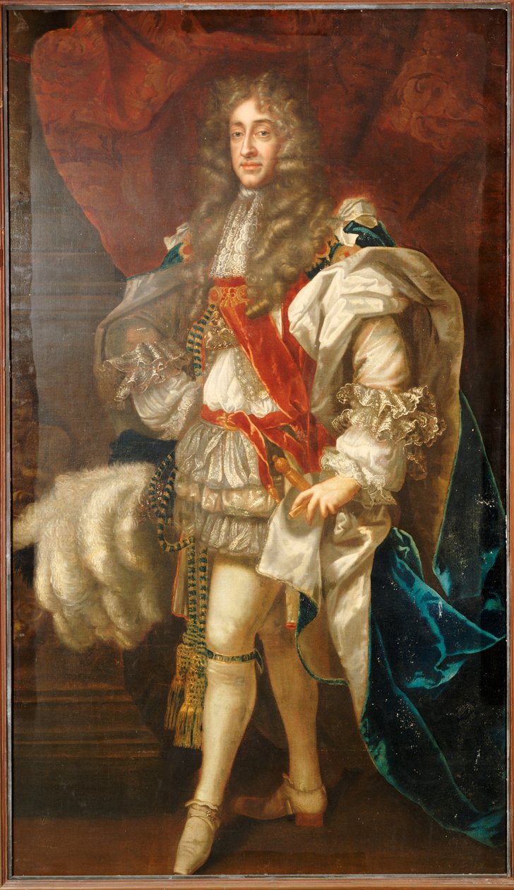 Portrett av King James II, full lengde, i Garter Robes av Peter Lely