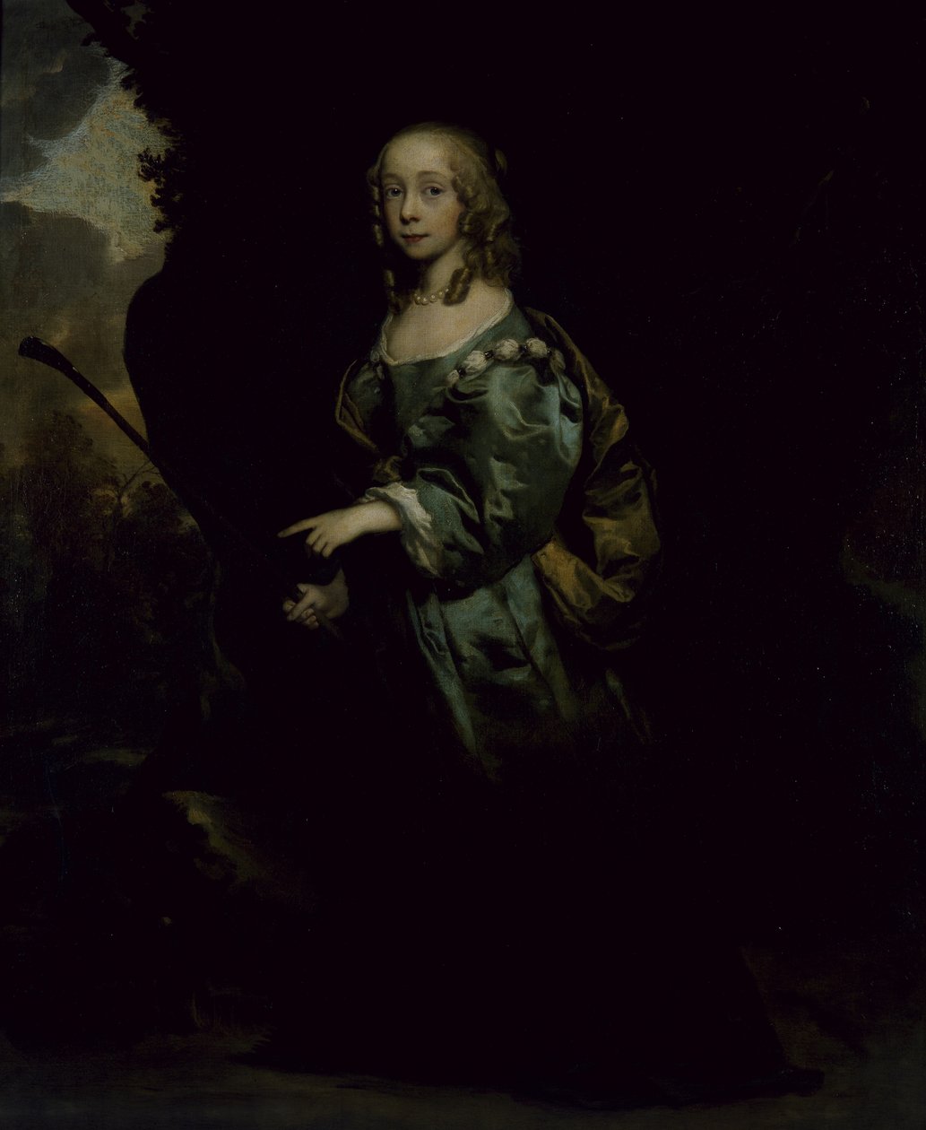 Portrett av en ung jente i grønt (olje på lerret) av Peter Lely