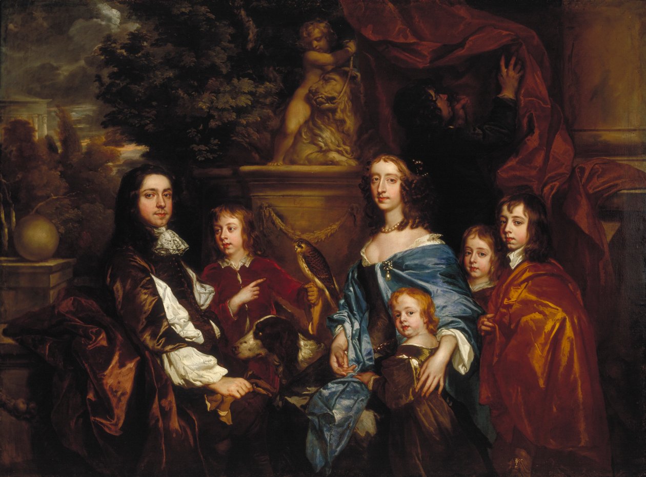 'Sir Edward Hales og hans familie', 1656 av Peter Lely