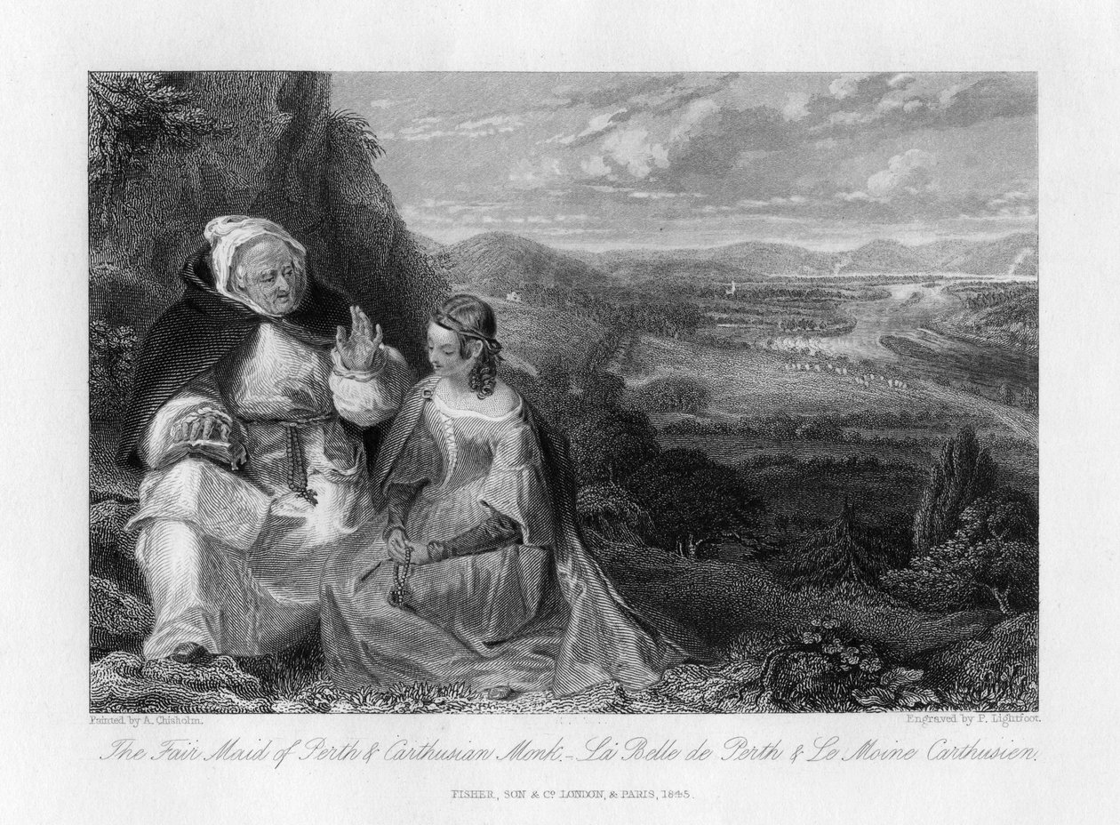 The Fair Maid of Perth og Carthusian Monk, 1845 av Peter Lightfoot