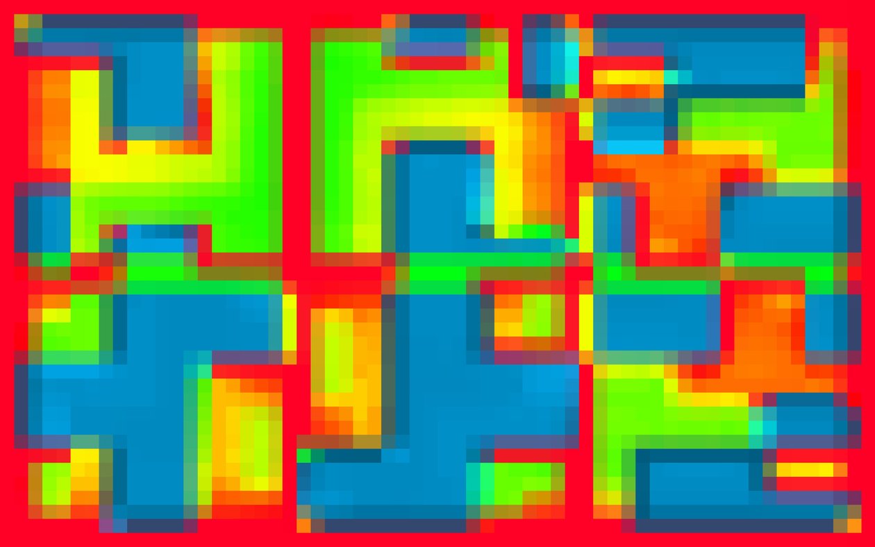 RED BORDELINE, 2014, (digitalt bilde) av Peter McClure