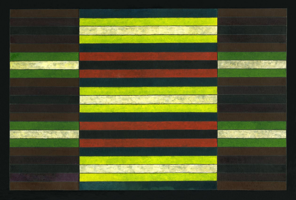 STRIPET TRIPTYCH No.6, 2003, (MALERI) av Peter McClure