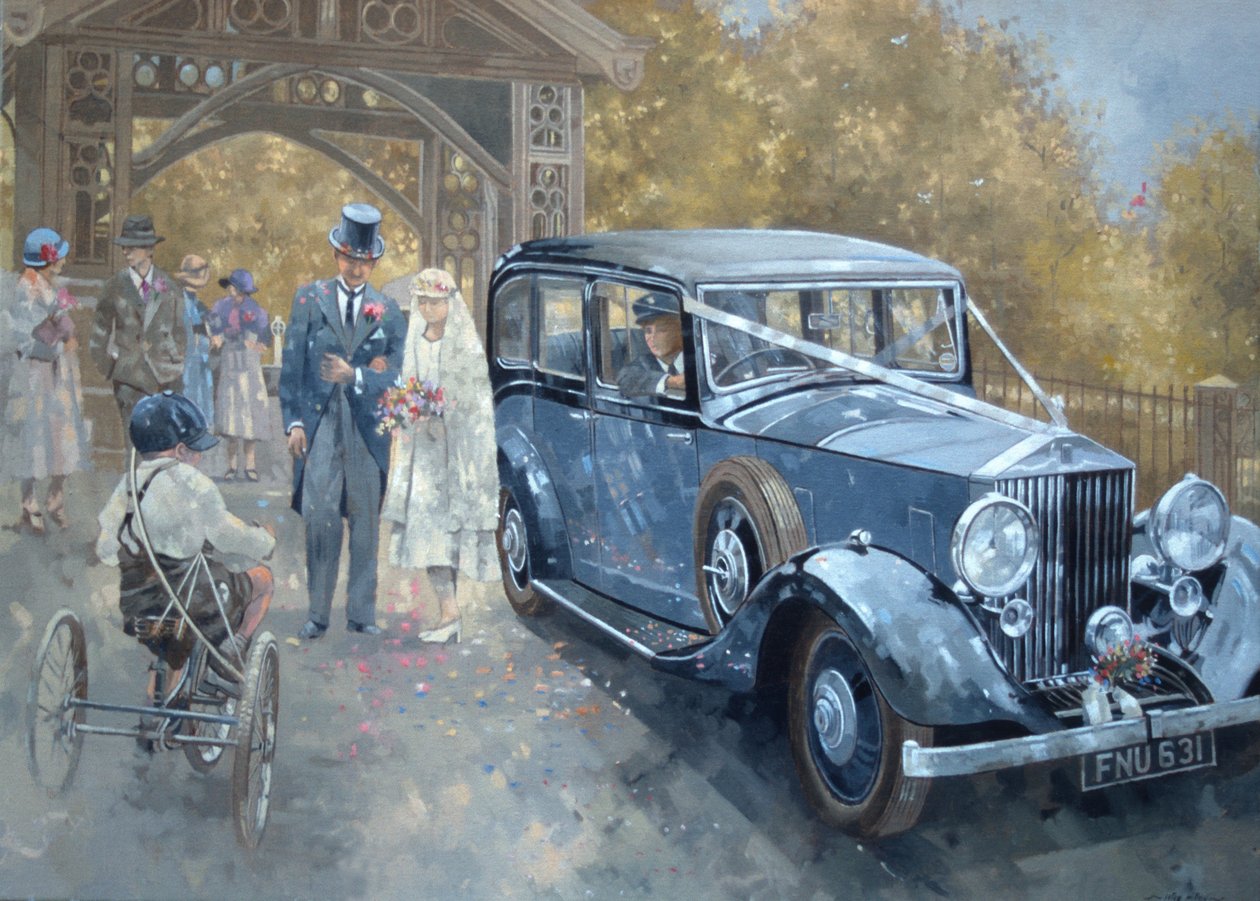 Country Wedding fra 1930-tallet (olje på lerret) av Peter Miller