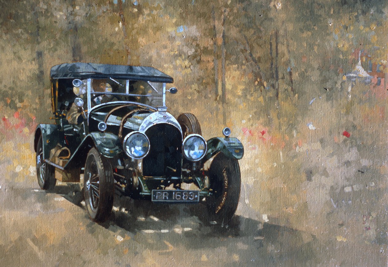 3 liters Bentley på Cottesbrooke (olje på lerret) av Peter Miller