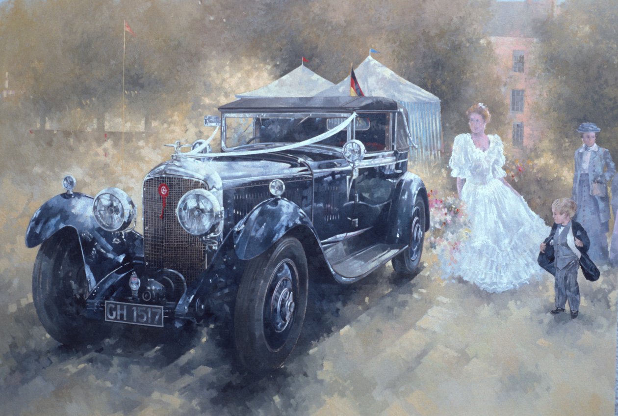Bentley and Bride (olje på lerret) av Peter Miller
