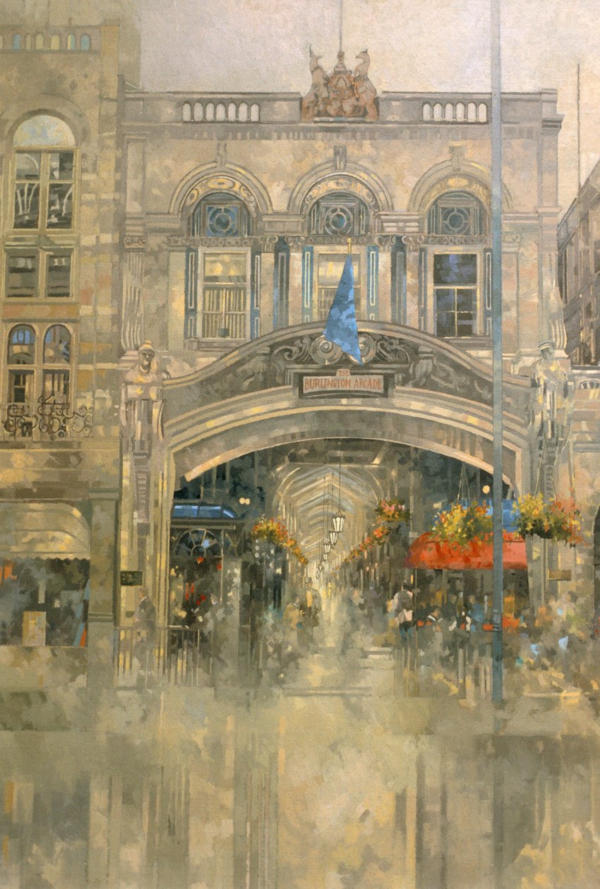 Burlington Arcade (olje på lerret) av Peter Miller