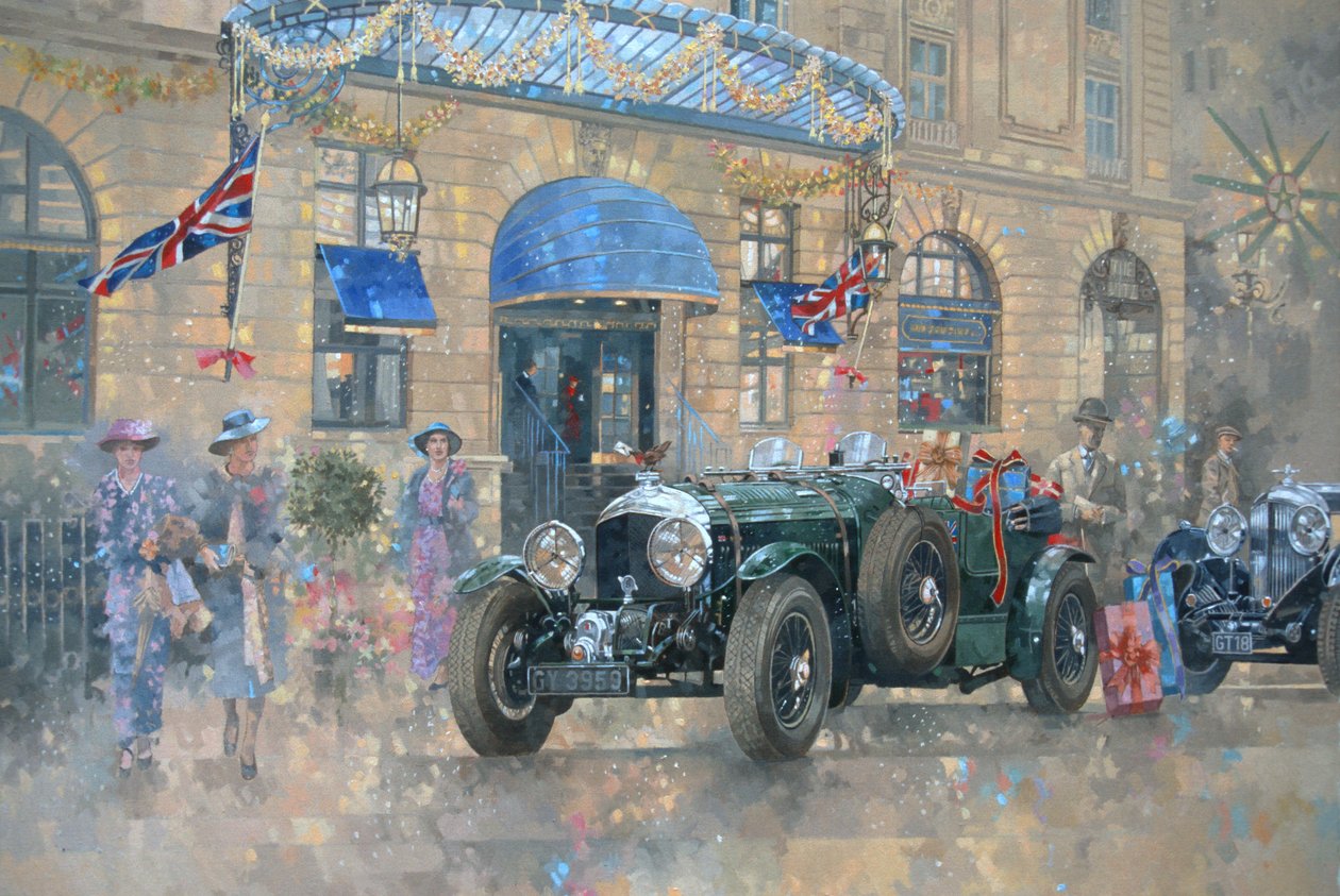 Christmas at the Ritz (olje på lerret) av Peter Miller