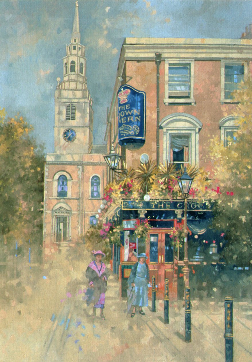 Crown Tavern, Clerkenwell, 2000 (olje på lerret) av Peter Miller