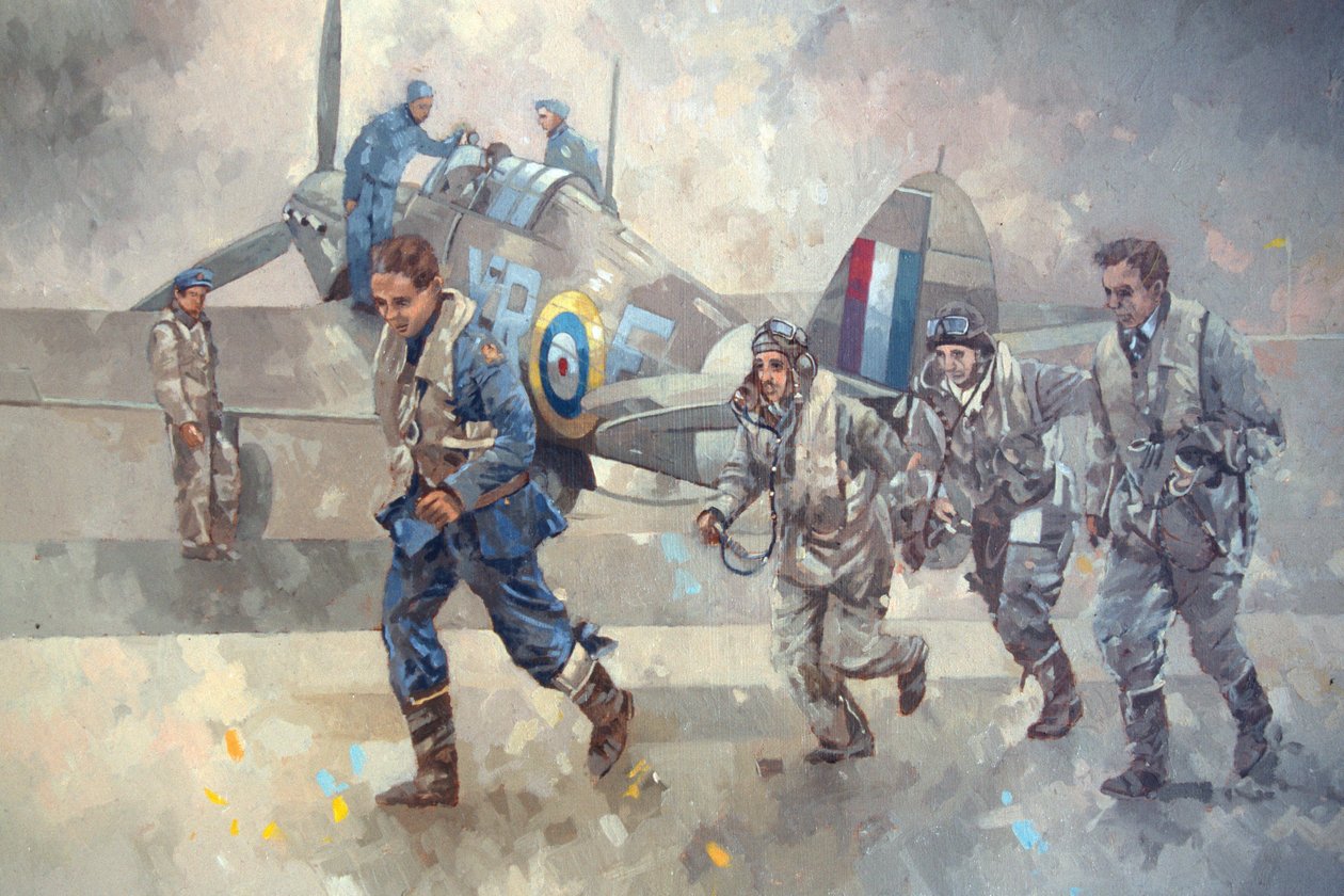 Hurricane Scramble (olje på lerret) av Peter Miller