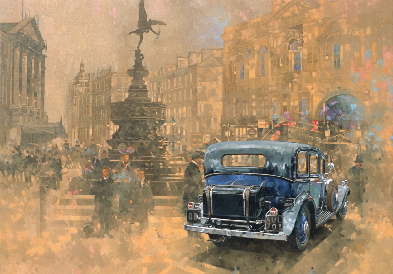 Phantom in Piccadilly (olje på lerret) av Peter Miller