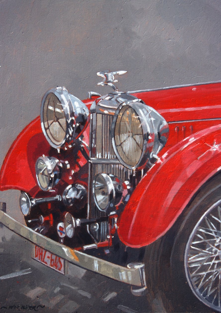 Rød Sp.25 Alvis (olje på lerret) av Peter Miller
