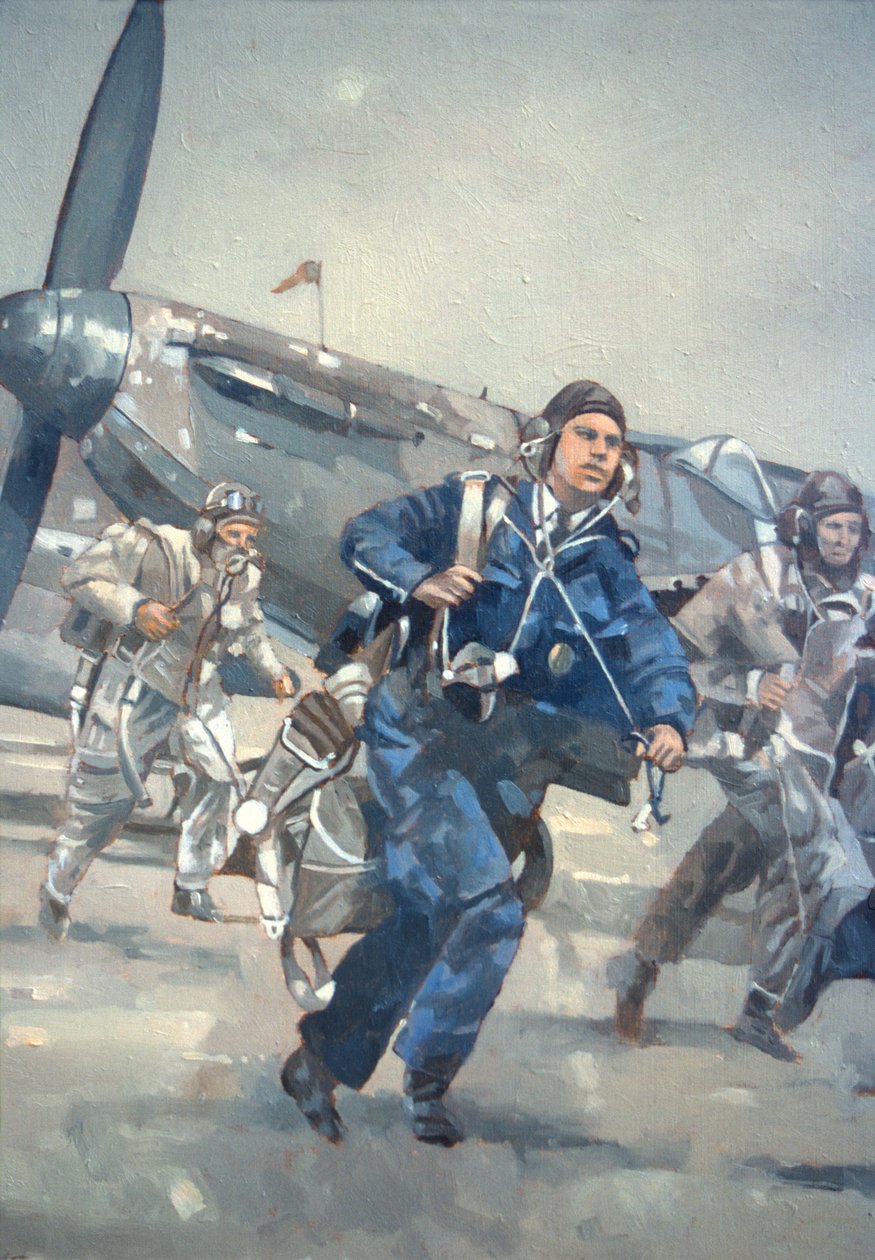 Scramble for the Skies (olje på lerret) av Peter Miller