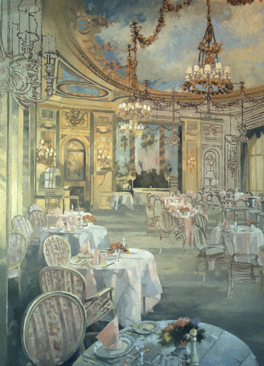 The Ritz Restaurant (olje på lerret) av Peter Miller