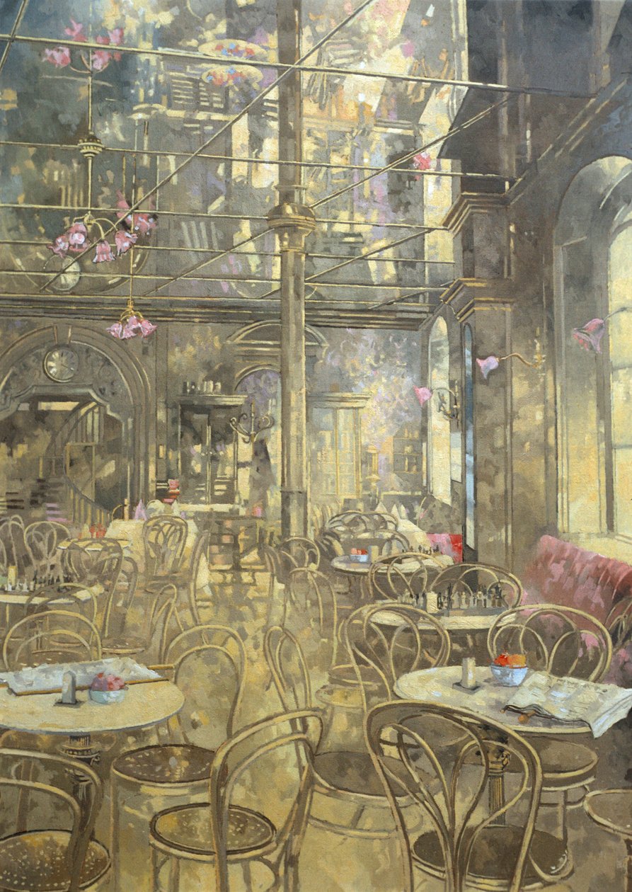 The Vienna Cafe, Oxford Street (olje på lerret) av Peter Miller