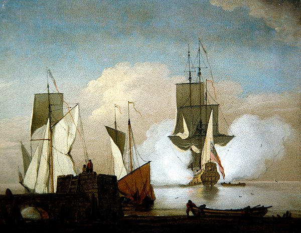 The Evening Gun (olje på lerret) av Peter Monamy