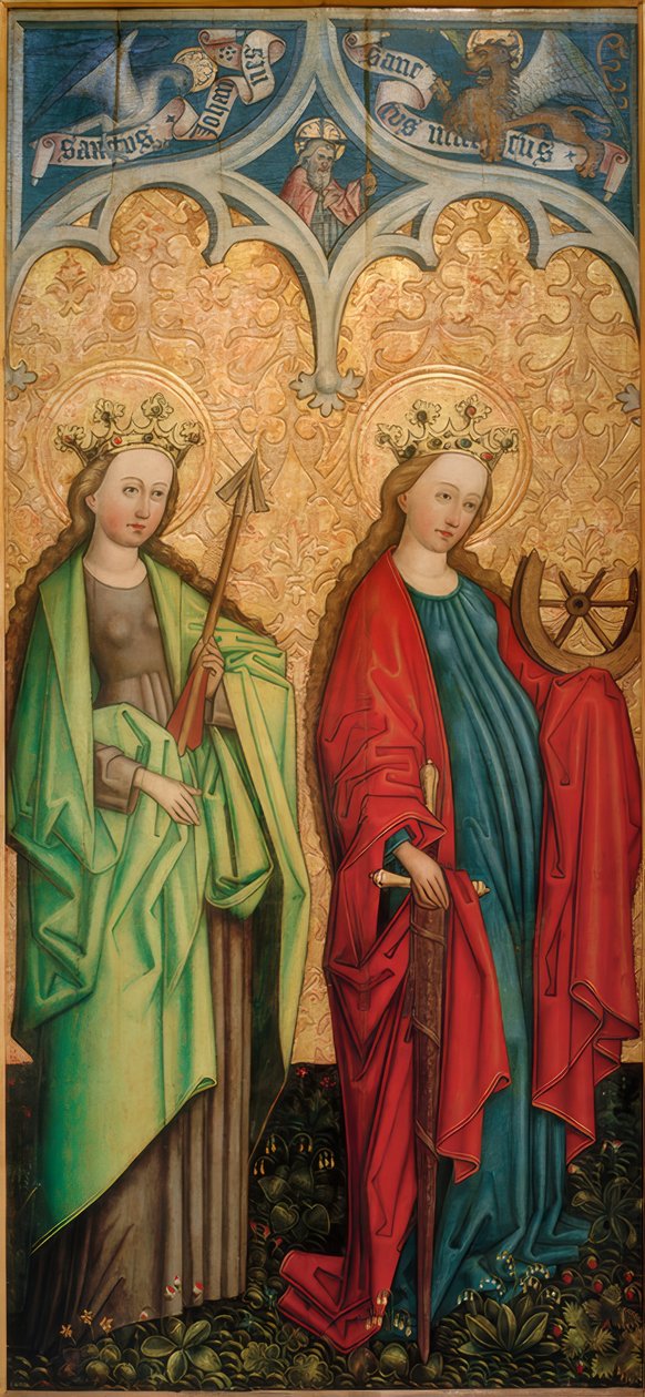 De hellige Ursula og Katarina av Alexandria av Peter Murer