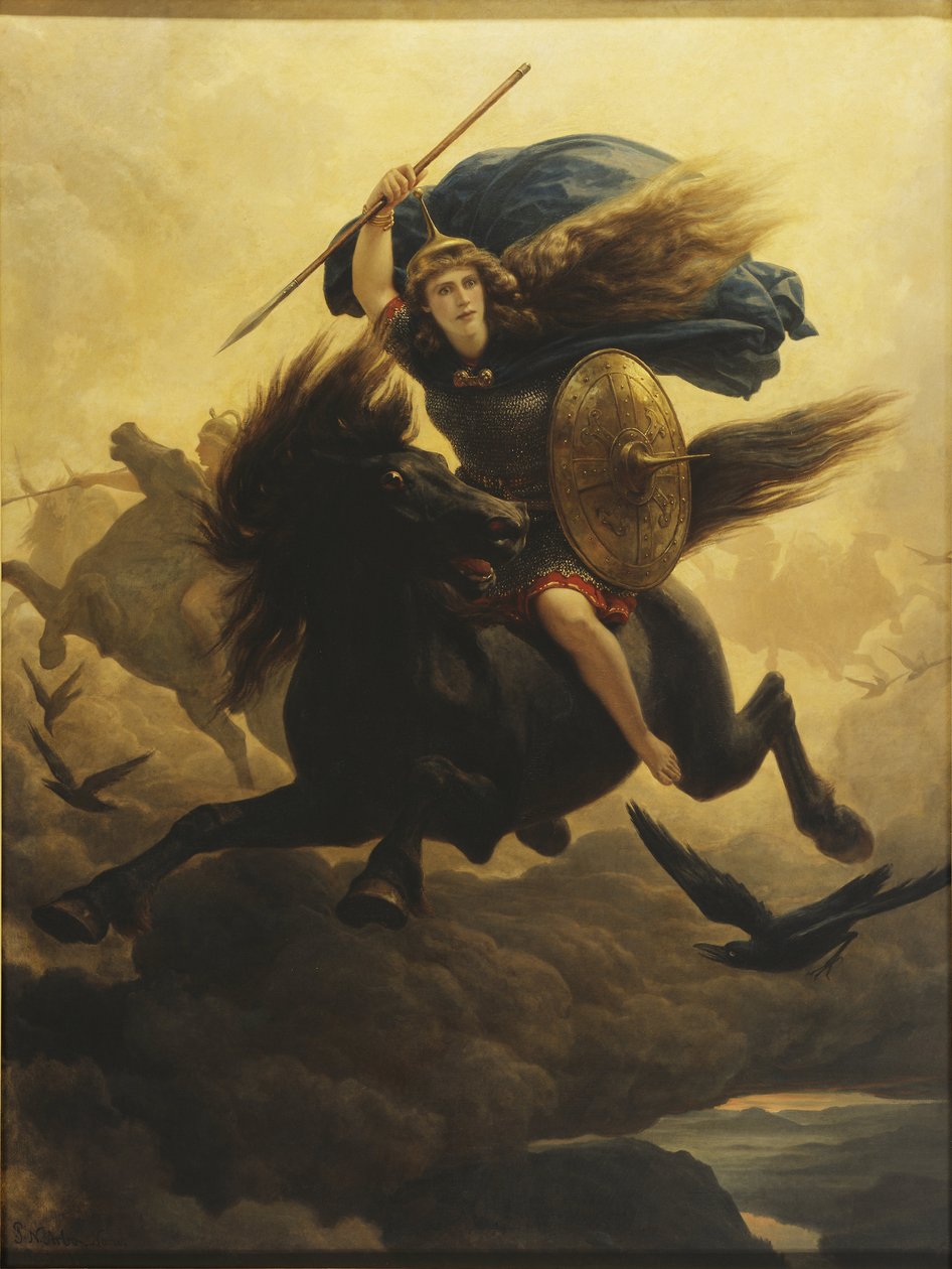 Les valkyries - The Walkueren (Valkyrien), av Arbo, Peter Nicolai (1831-1892). Olje på lerret av Peter Nicolai Arbo
