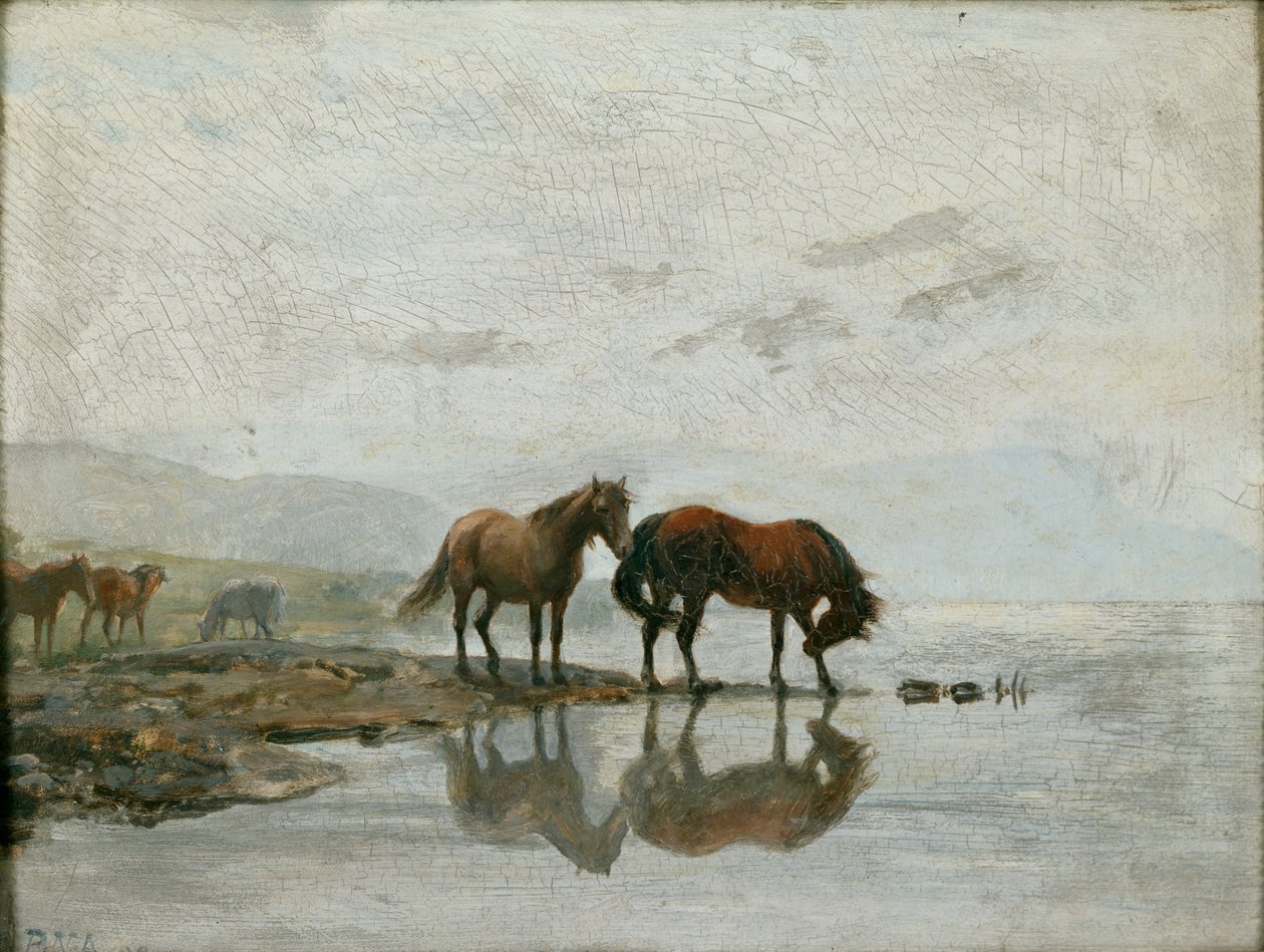 Vannstasjon (olje på lerret) av Peter Nicolai Arbo