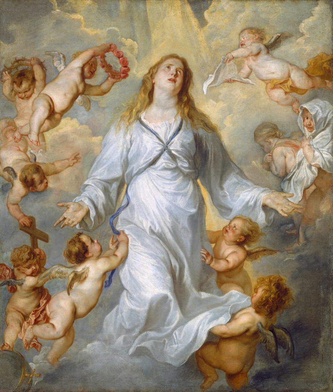 Jomfru Maria som forbønn av Peter P. & Dyck Anthony Van (1599-1641) Rubens