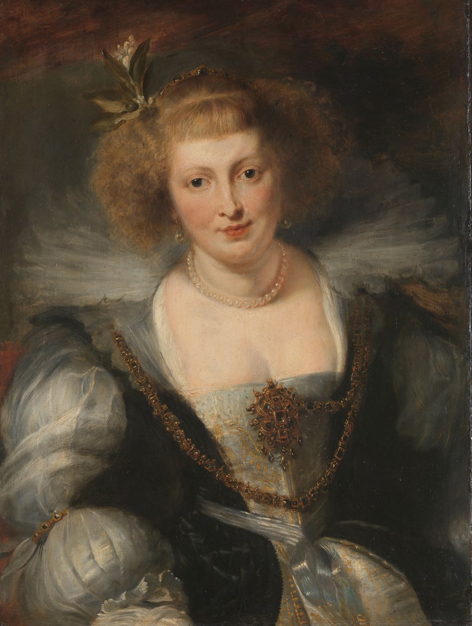 Portrett av Helena Fourment (1614-1673), kunstnerens andre kone, ca. 1650 (olje på panel) av Peter Paul (after) Rubens
