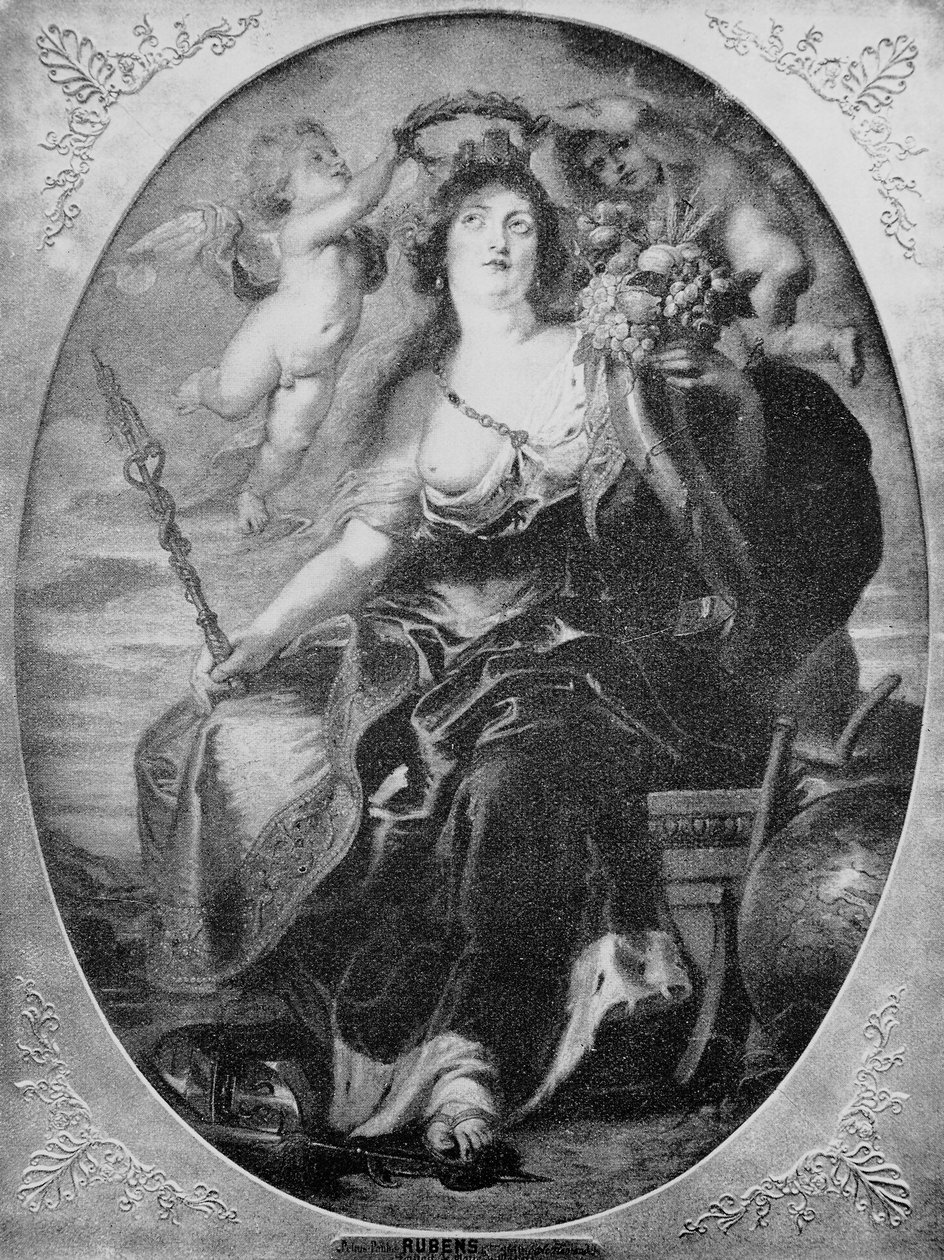 Portrett av Maria av Medici etter et maleri av Peter Paul Rubens (gravering) av Peter Paul (after) Rubens
