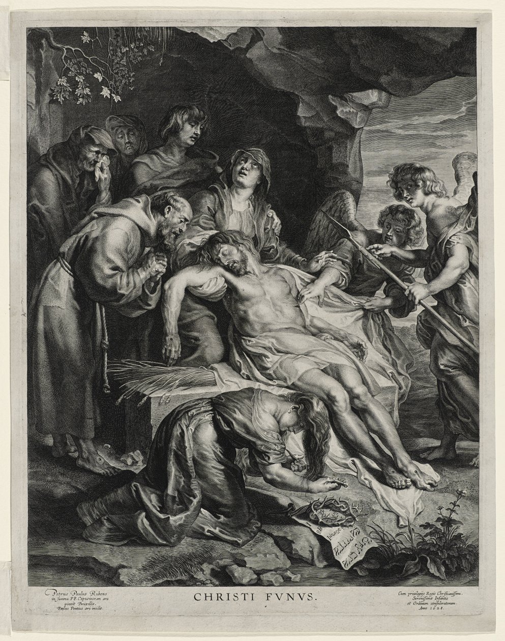 Den døde Kristus på Jomfruens knær, gravert av Paulus Pontius av Peter Paul (after) Rubens