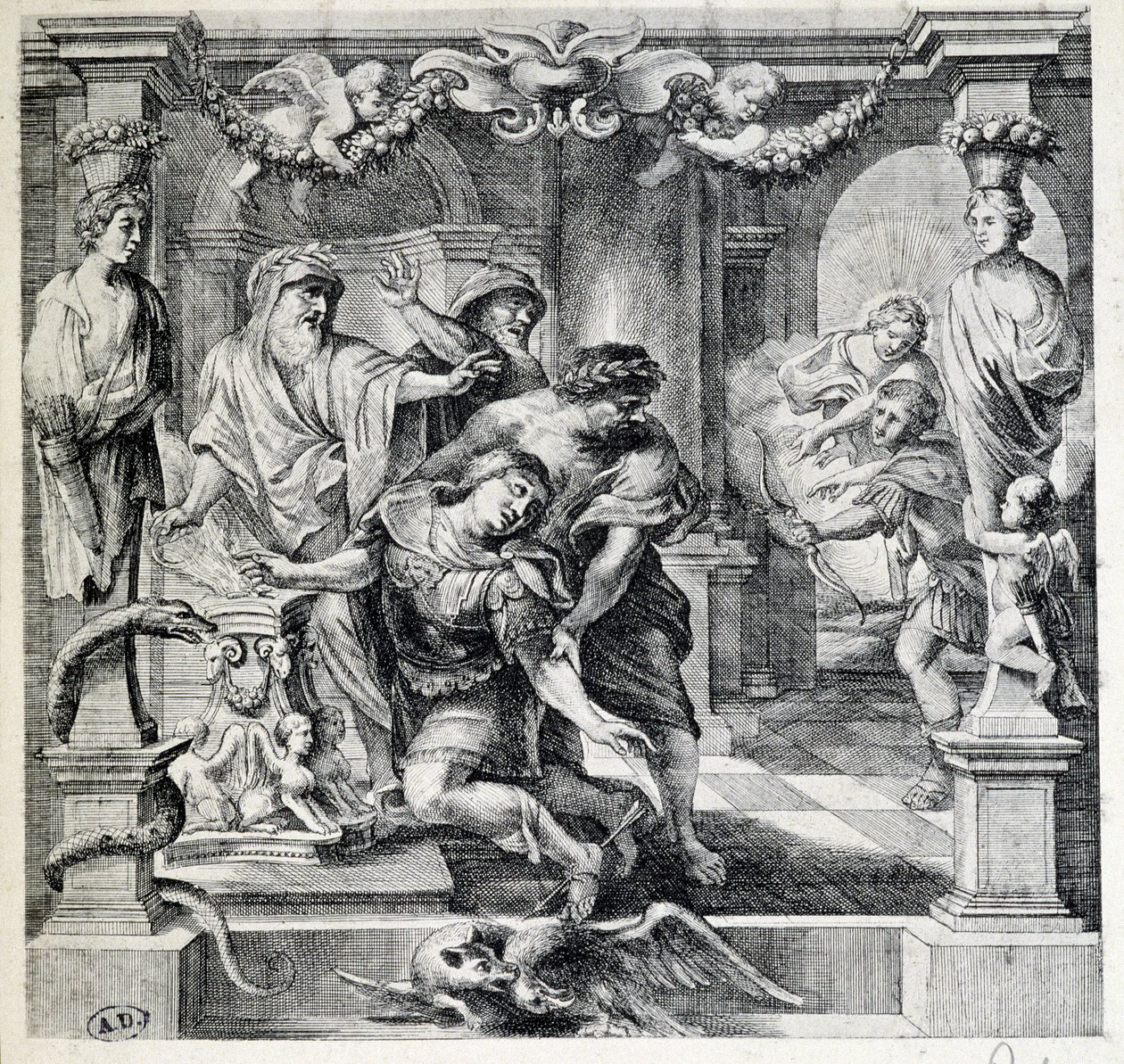 Akilles død, etter Pierre Paul (Pierre-Paul) Rubens (eller Peter Paul eller Petrus Paulus) (1577-1640), Flandern av Peter Paul (after) Rubens