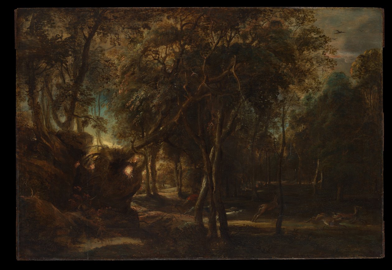 En skog ved daggry med hjortejakt av Peter Paul Rubens