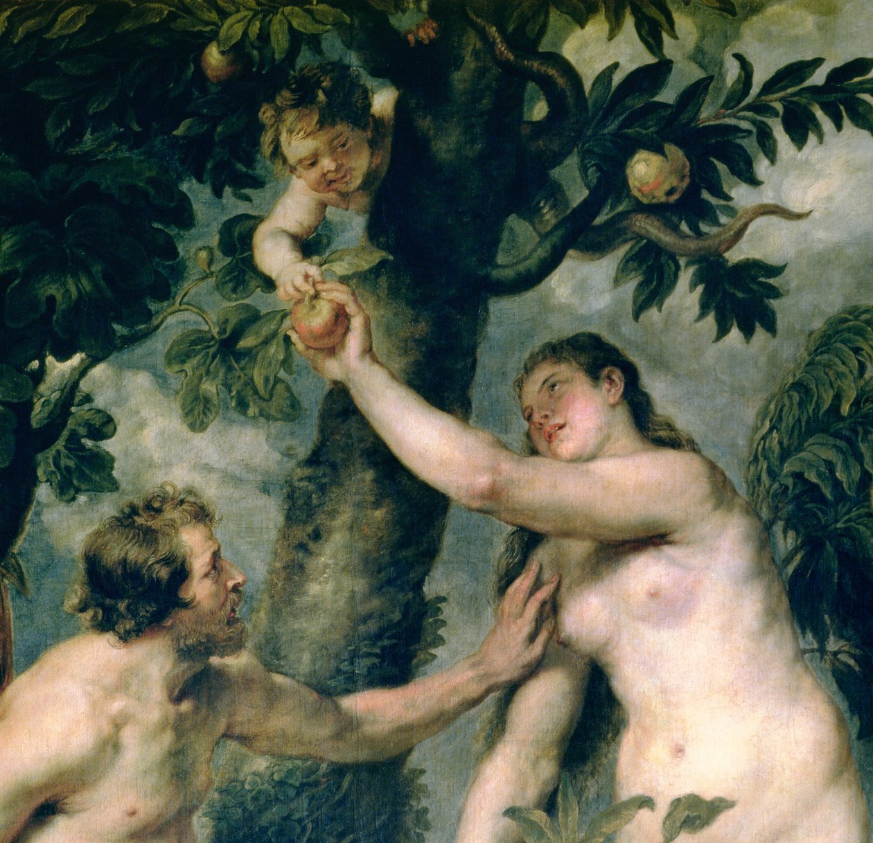 Adam og Eva (kopiert fra maleriet av Titian) (detalj av 51710) av Peter Paul Rubens