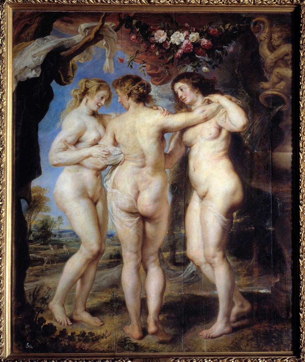 Alle tre nådegaver. Maleri av Pierre Paul (Pierre-Paul) Rubens (eller Peter Paul eller Petrus Paulus) (1577-1640) av Peter Paul Rubens