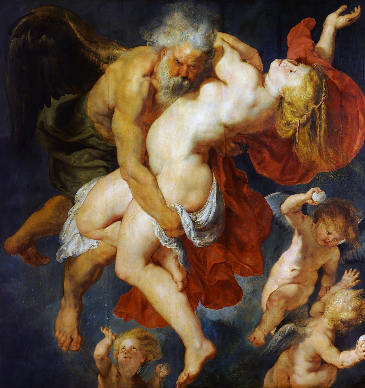Boreas bortfører Oreithya, ca. 1620 (olje på panel) av Peter Paul Rubens