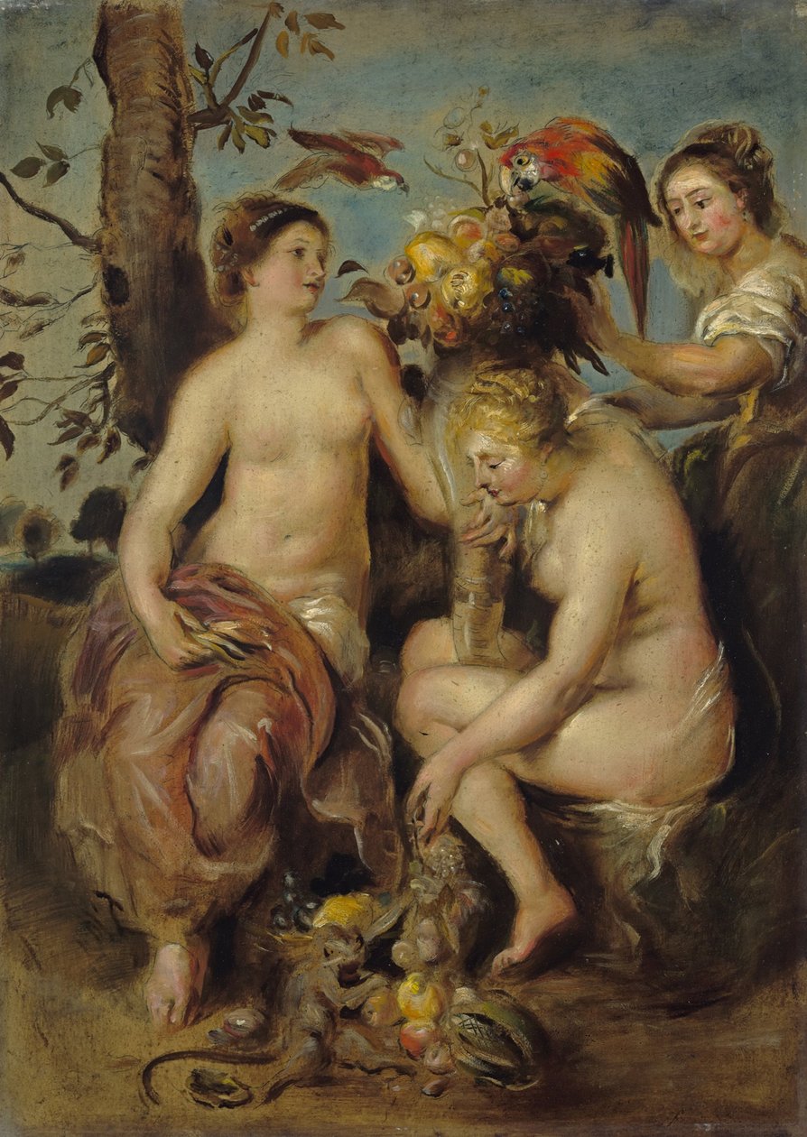 Ceres og nymfene, kopi etter Rubens