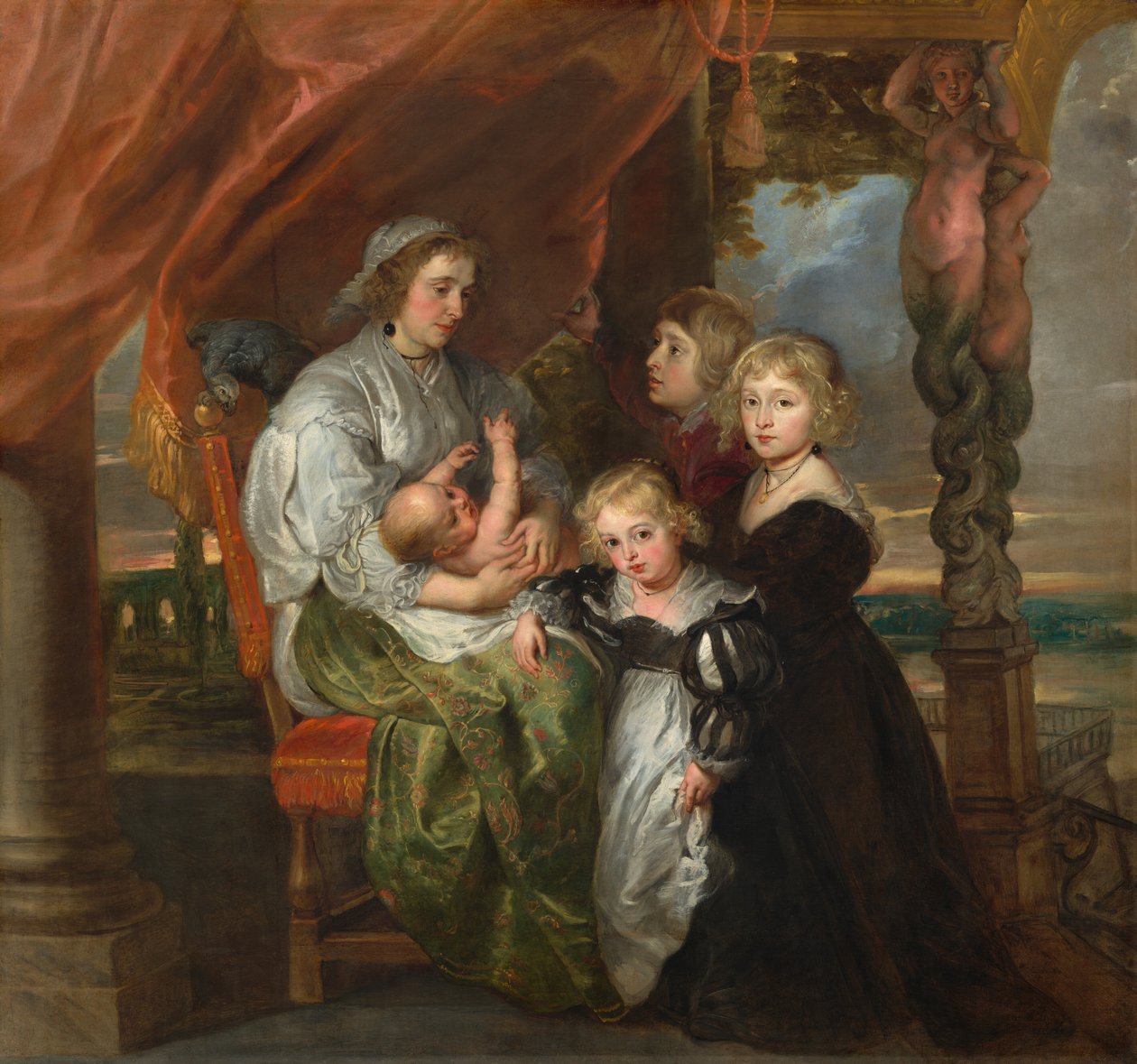Deborah Kip, kone til Sir Balthasar Gerbier, og hennes barn, 16291630, omarbeidet prob. midten av 1640-årene av Peter Paul Rubens