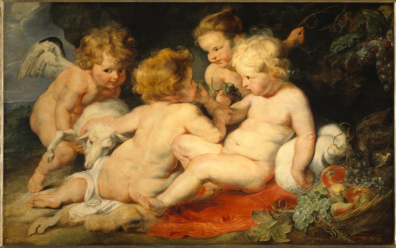 Lille Jesus med gutten Johannes og to engler av Peter Paul Rubens