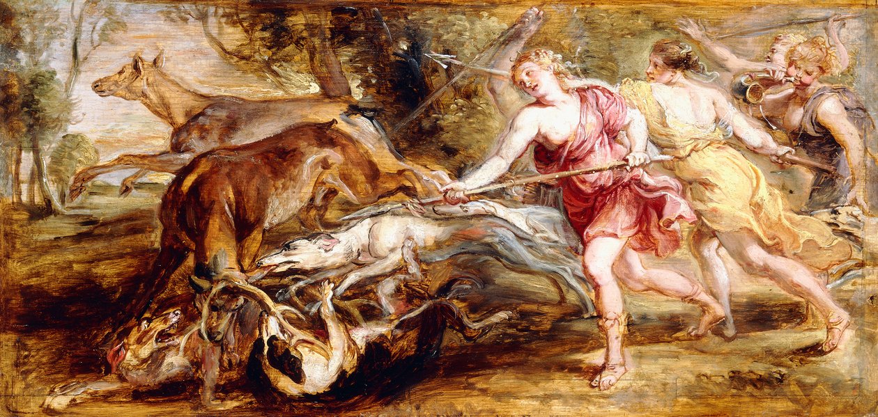 Diana og hennes nymfejakt - en modell, av Peter Paul Rubens