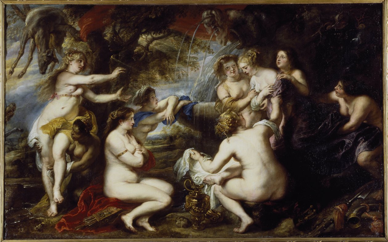 Diane og Callisto - Olje på lerret av Peter Paul Rubens