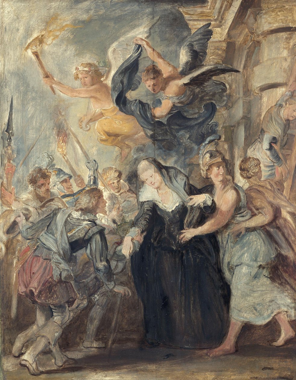 Flukten fra Blois (skisse til Medici-syklusen) av Peter Paul Rubens