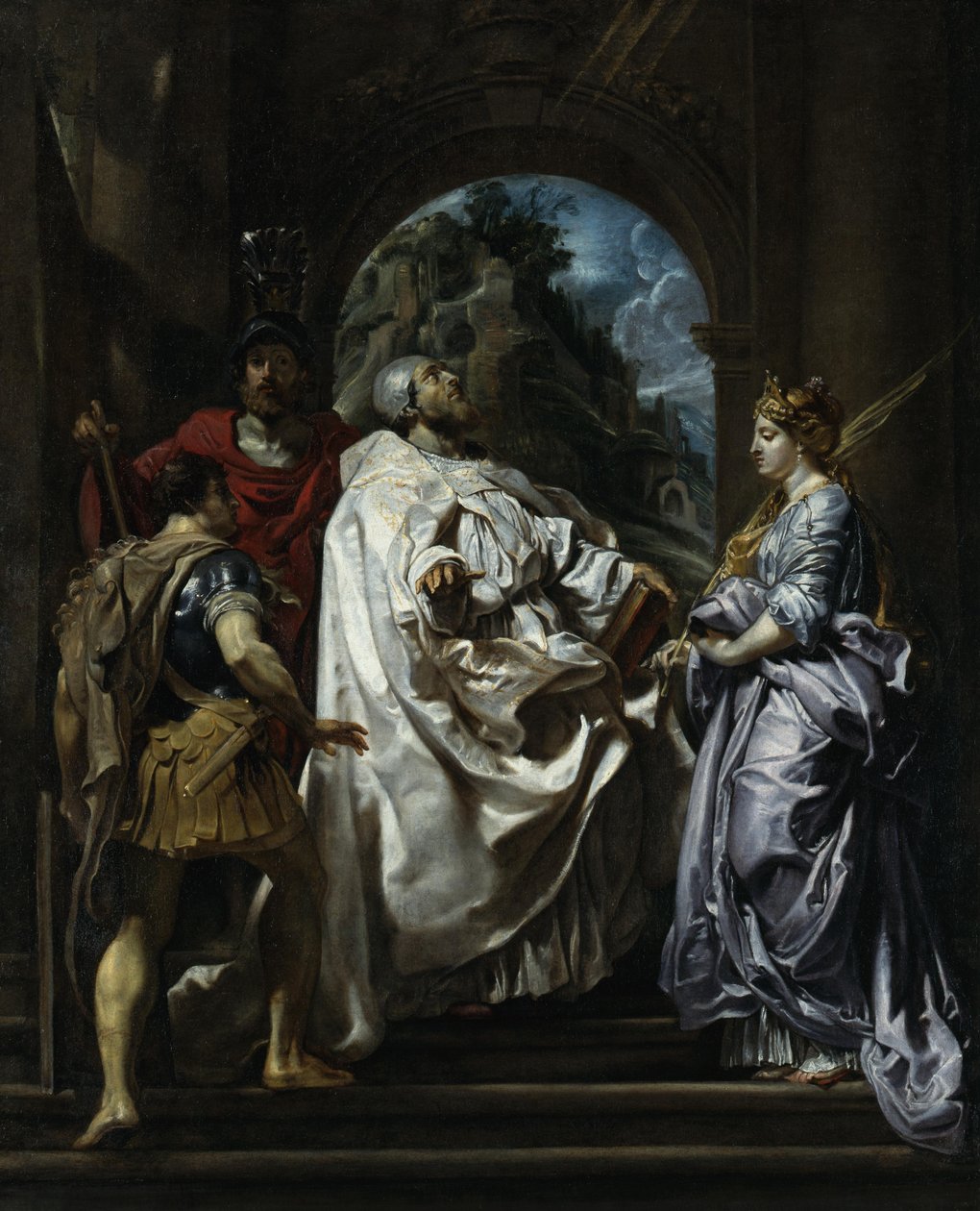 De hellige Gregor, Maurus, Papianus og Domitilla av Peter Paul Rubens