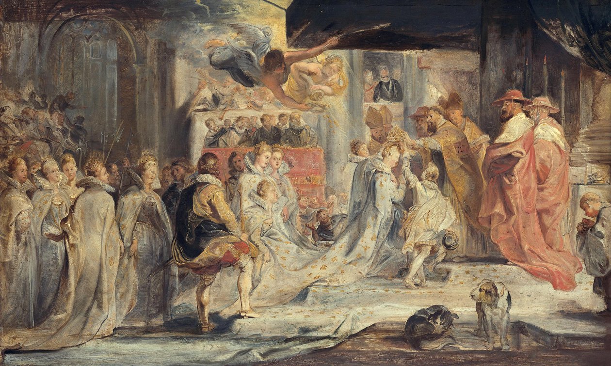 Dronningens kroning (skisse til Medici-syklusen) av Peter Paul Rubens