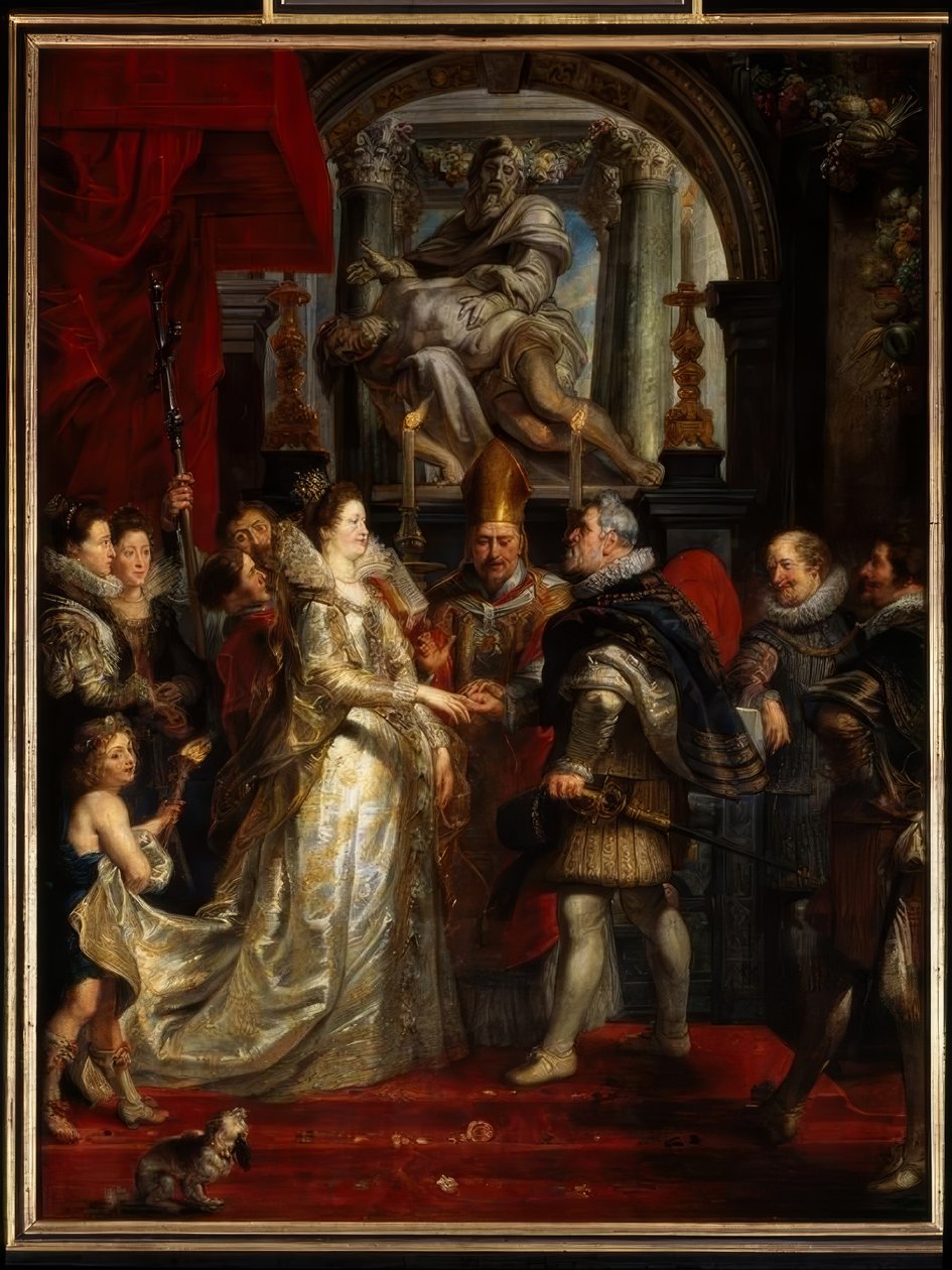 Ekteskapet til prinsesse Maria de Medici per procurationem med kong Henry IV av Peter Paul Rubens