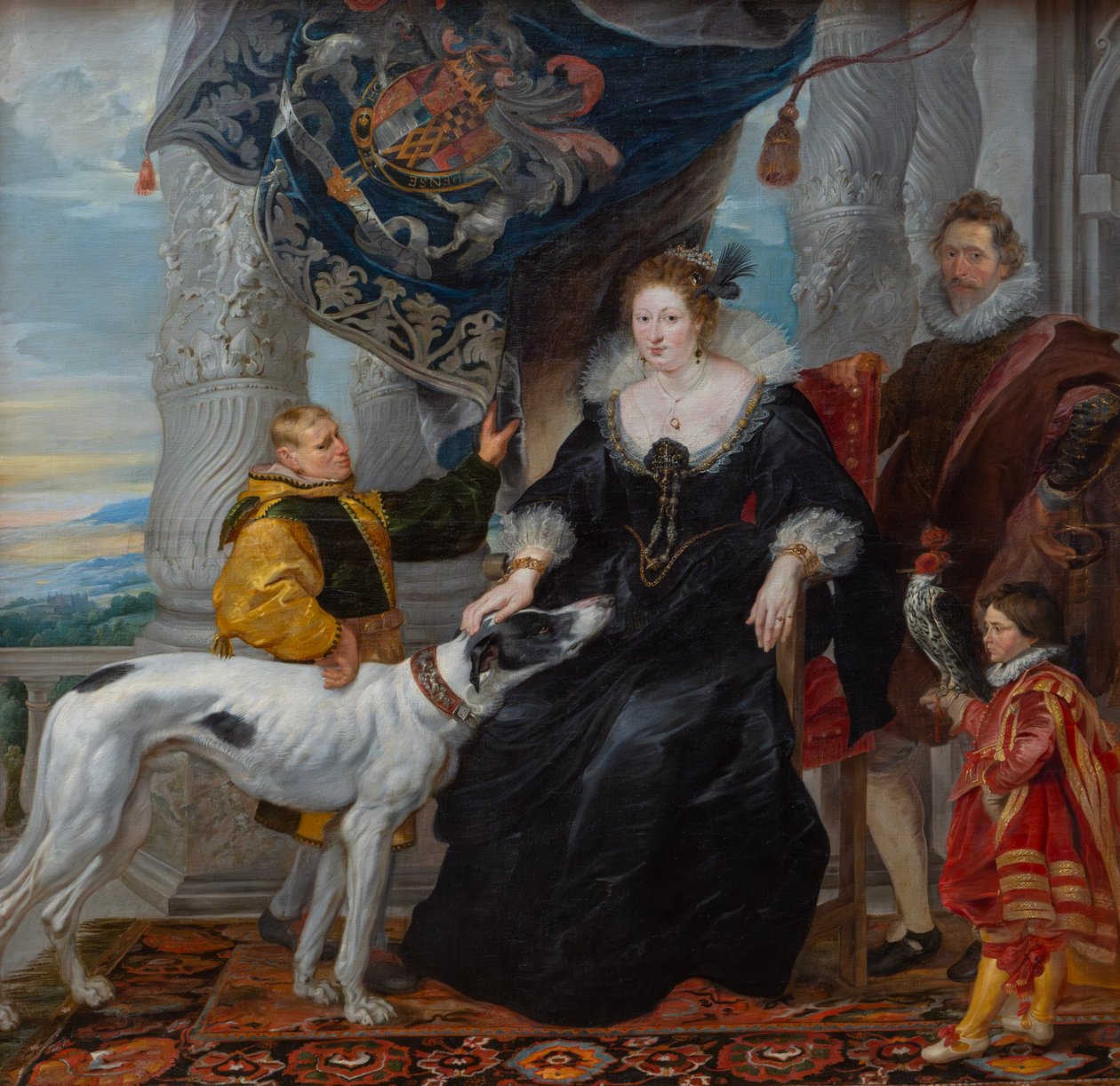 Dobbeltportrett av Alethea Talbot (1585-1654), grevinne av Arundel, og Sir Dudley Carleton (1573-1632), med to tjenere av Peter Paul Rubens
