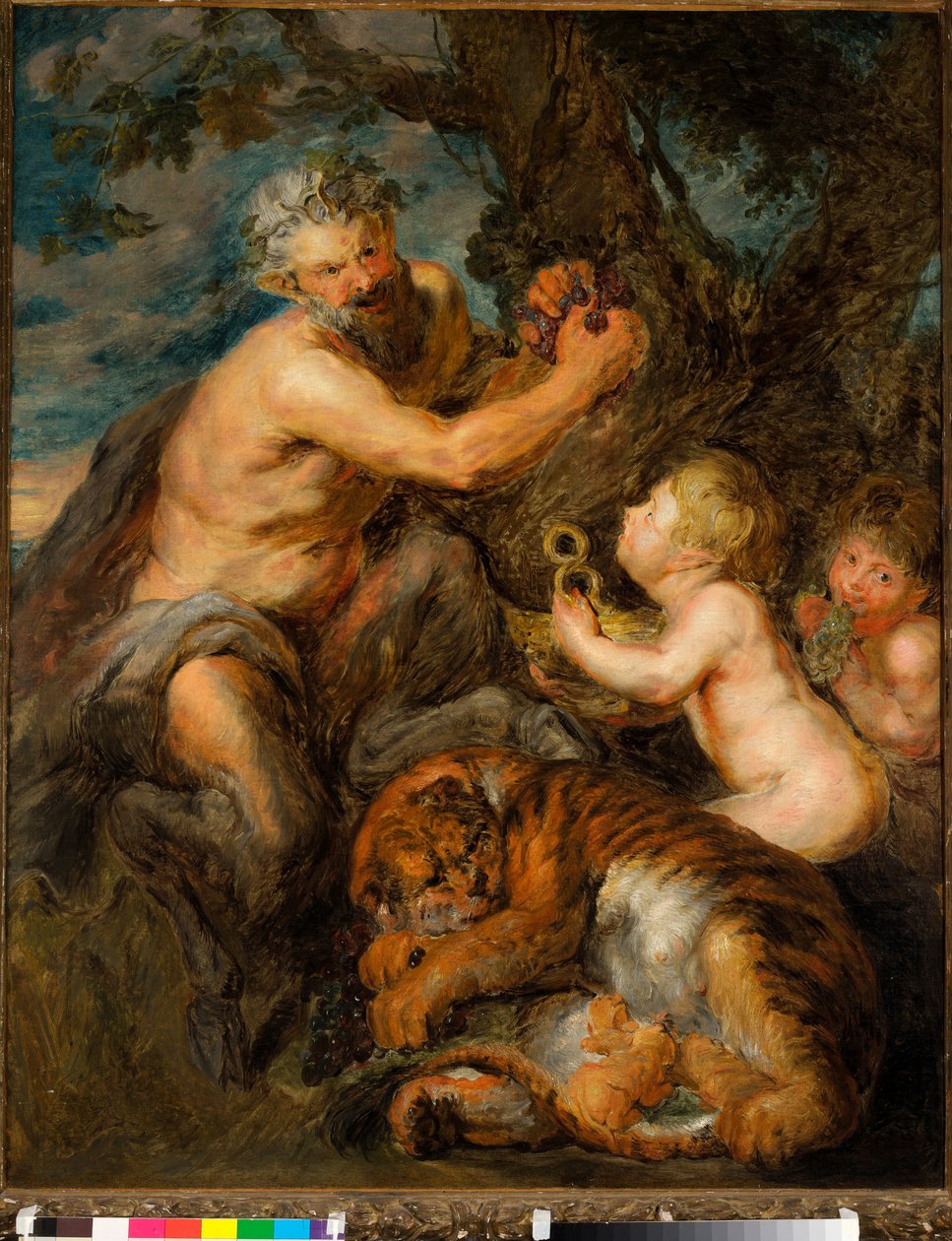 Education of Bacchus, ca. 1630-40 (olje på lerret) av Peter Paul Rubens