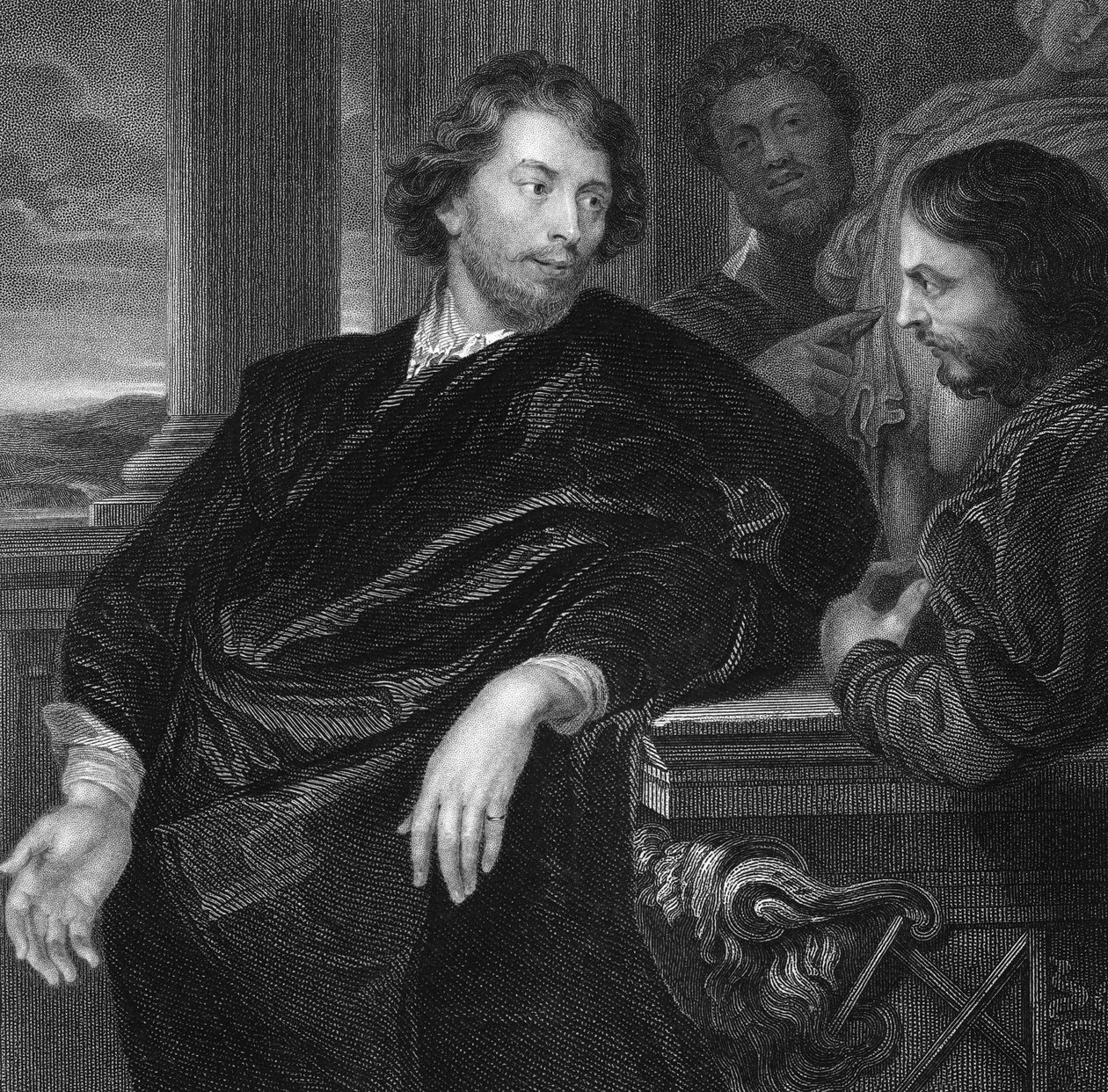 Gravert selvportrett av Sir Peter Paul Rubens (1577 - 1640) (gravering) av Peter Paul Rubens