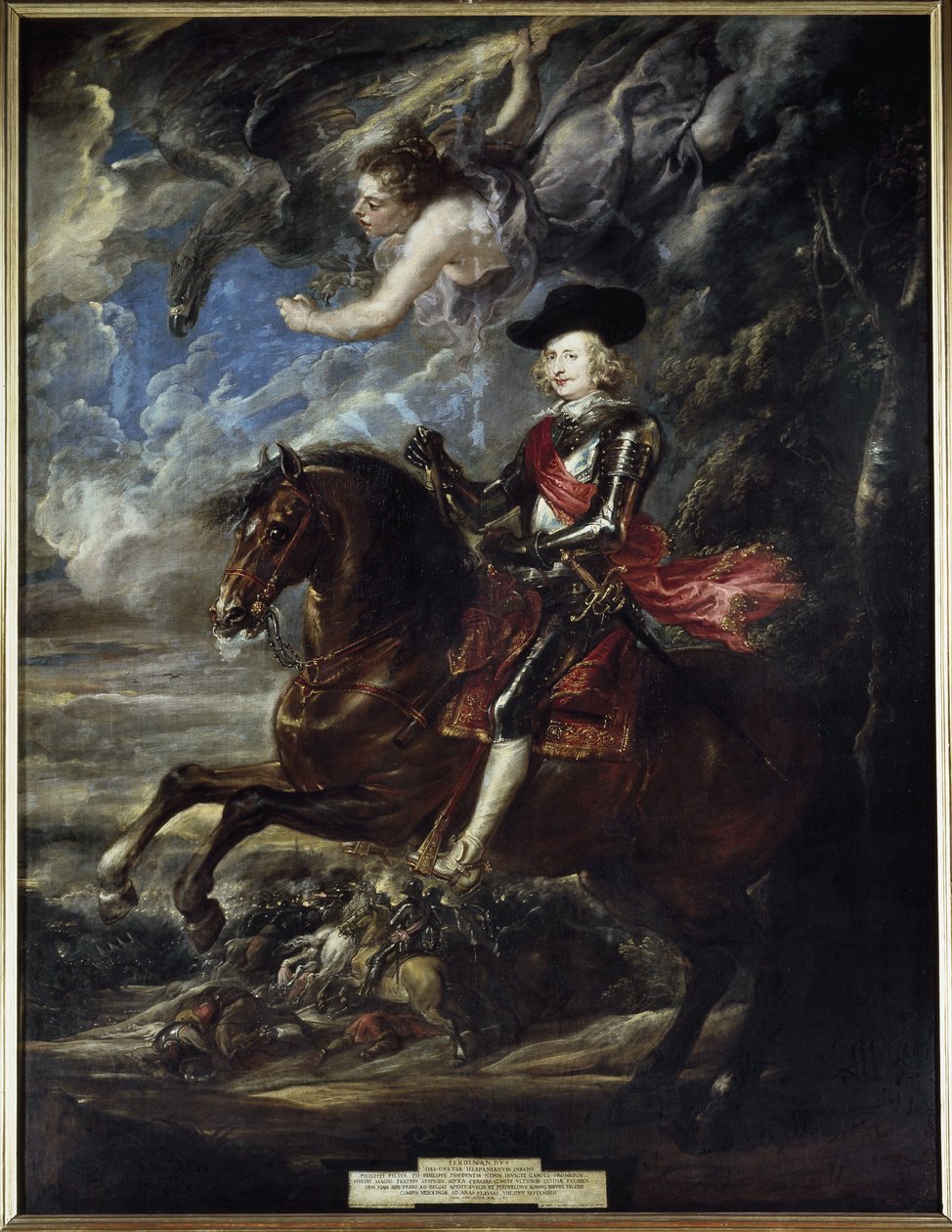 Rytterportrett av kardinal spedbarn Ferdinand av Østerrike i slaget ved Nördlingen - Olje på lerret, ca. 1636 av Peter Paul Rubens