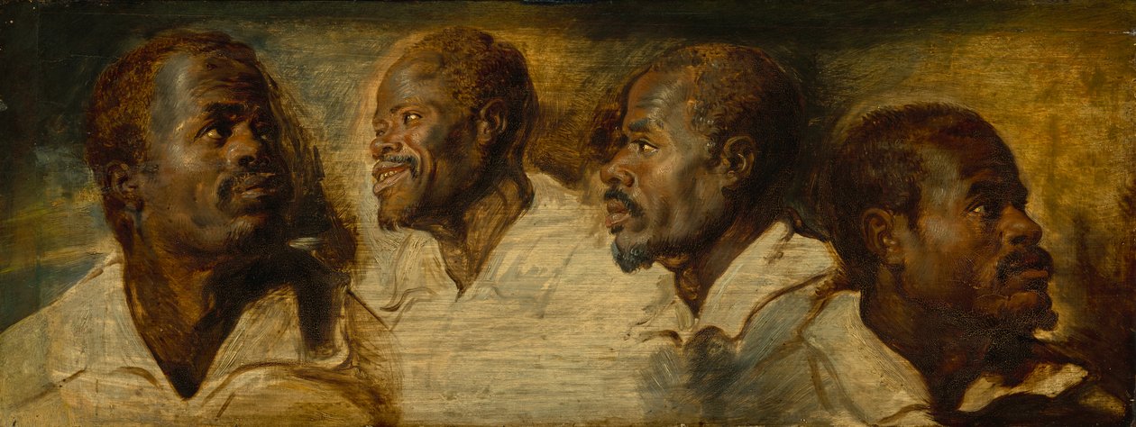 Fire studier av et mannshode av Peter Paul Rubens