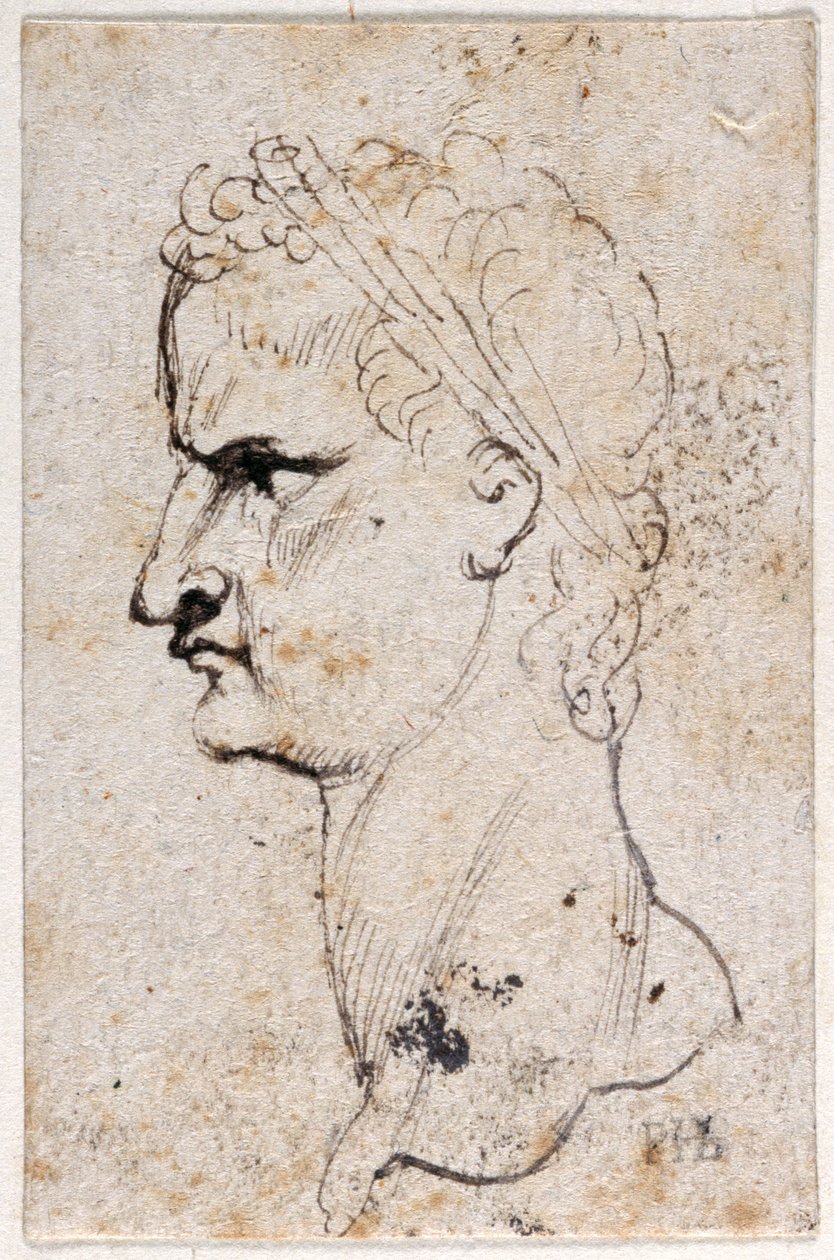 Gaius Caligula, fra ti tegninger av åtte av de første tolv Cæsarene, etter Giovanni da Cavinos medaljer (penn og blekk på papir) av Peter Paul Rubens