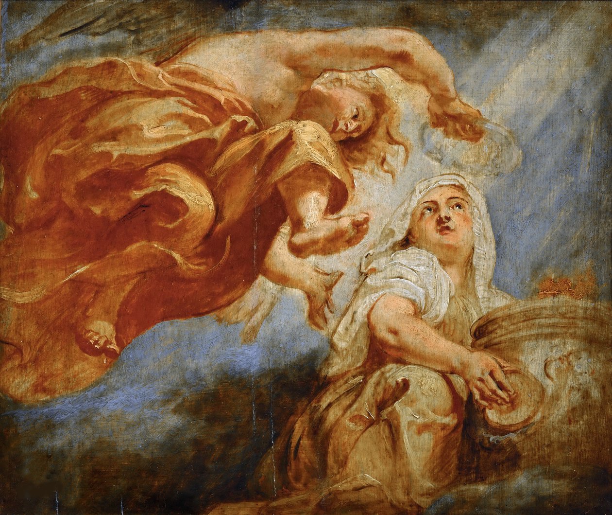 Genial kroningsreligion. Skisse for apoteosen til kong James I av Peter Paul Rubens