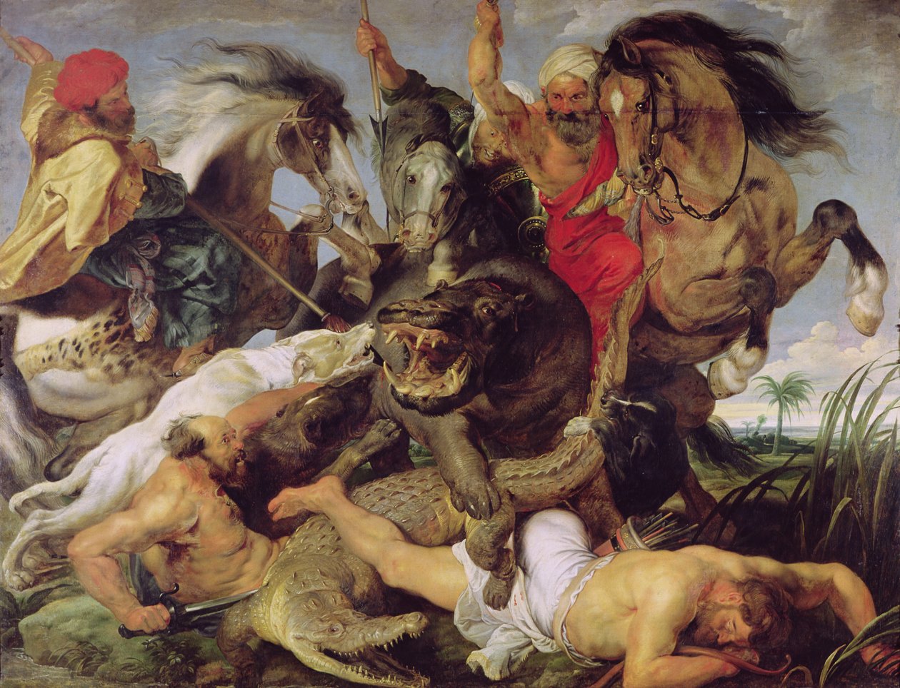 Flodhest og krokodillejakt, ca. 1615-16 (se 170972 for detaljer) av Peter Paul Rubens