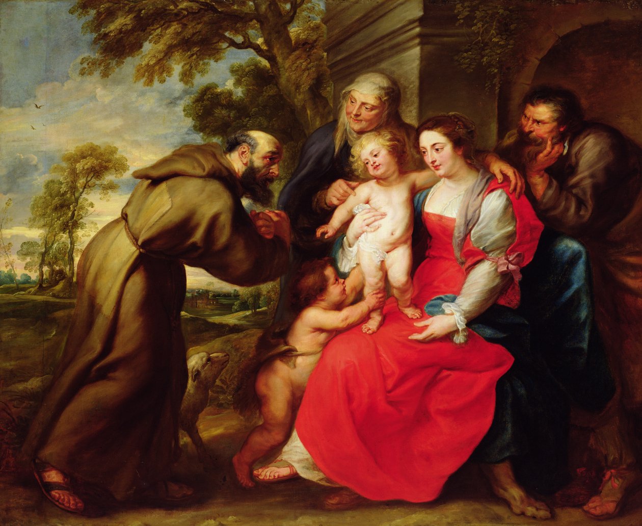 Hellig familie med den hellige Frans, ca. 1625 av Peter Paul Rubens