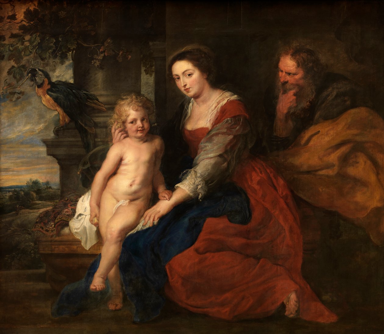 Hellig familie med en papegøye av Peter Paul Rubens
